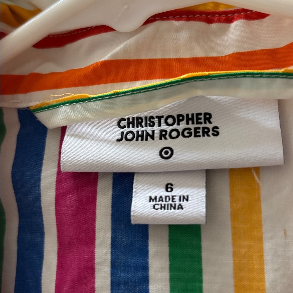Christopher John Roger’s Colorful Rainbow Stripe Button-Front Dress - Picture 8 of 11
